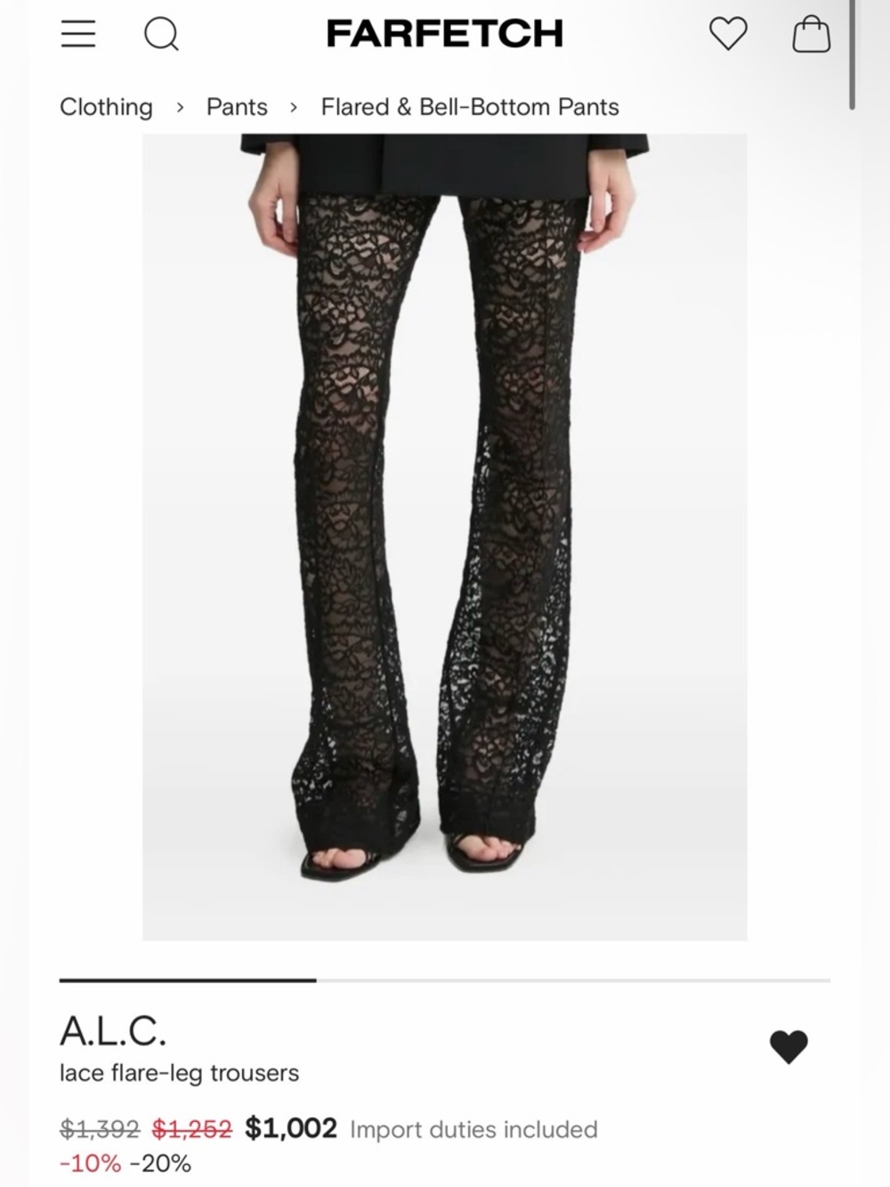 A.L.C. Lace Flare-Leg Trousers